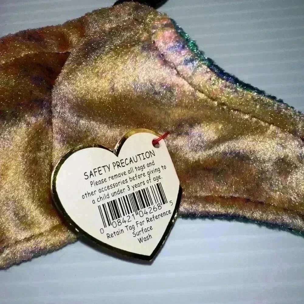 NWT! Ty Beanie Baby Plush Animal “Swoop” the Pterodactyl Green & Brown/2000/PE - Picture 7 of 12